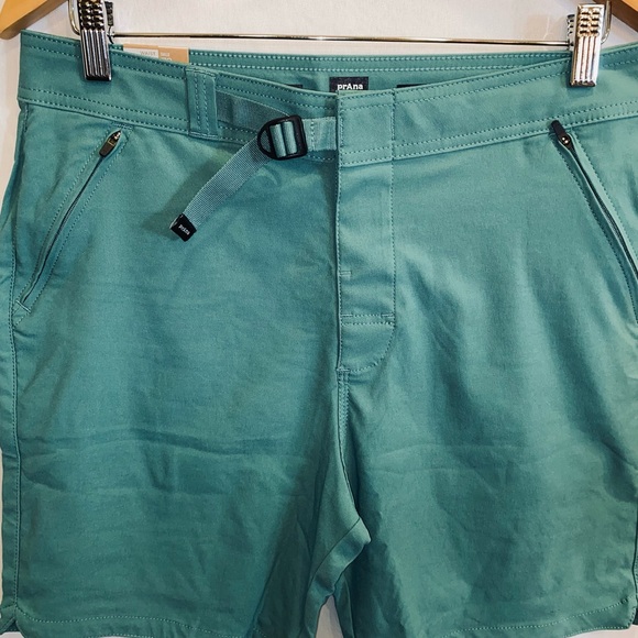 NWT Men’s PrAna Teal Stretch Zion Hybrid Shorts with Belt sz 31 - Picture 4 of 11